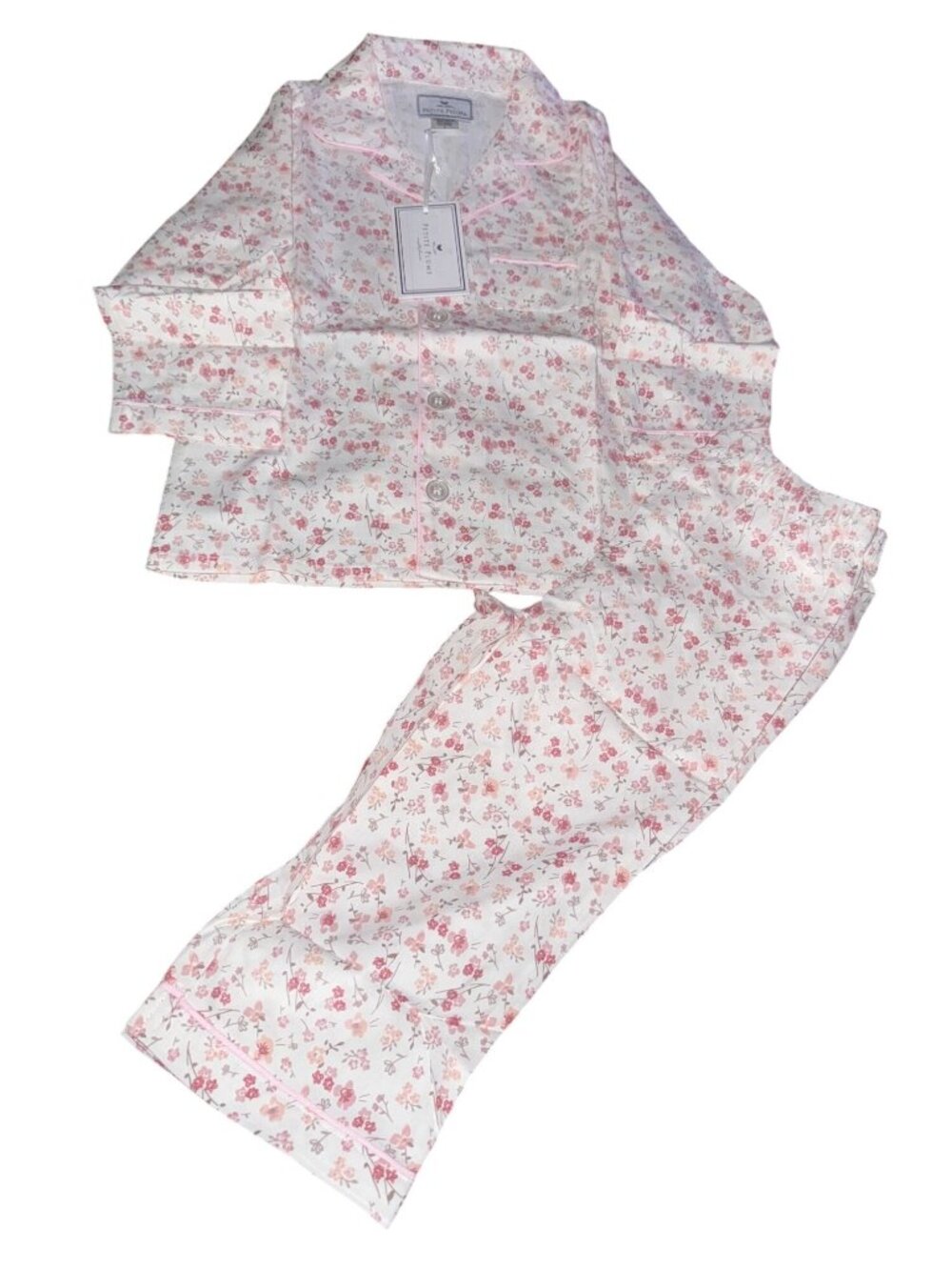 Petite Plume Girls Floral Pajama Set Size 3T 50% Cotton 50% Modal